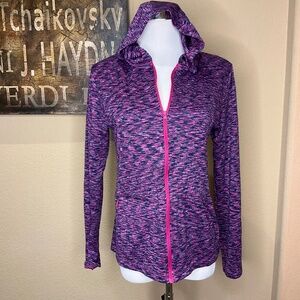 Columbia Zip Jacket Hoodie Purple Fushia Small